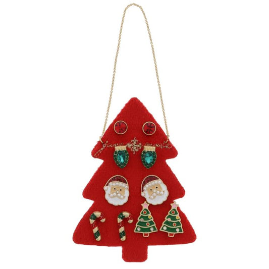 5 Stud Christmas Tree Earrings