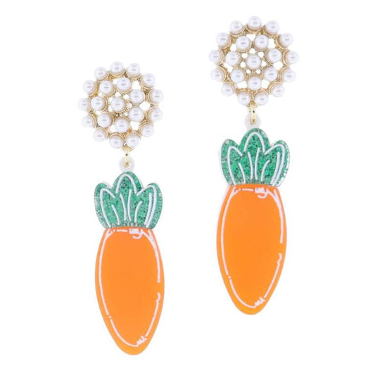 Pearl Cluster & Carrot Earrings
