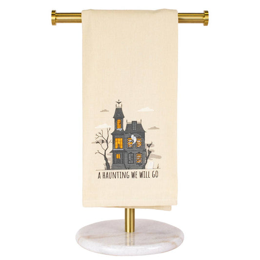 A Haunting We Will Go Hand Towel   Oat/Multi   20x28