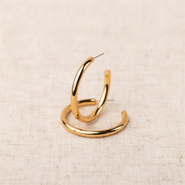 Michell MD Hoop Earrings Silver & Gold