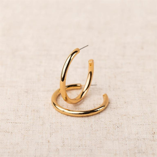 Michell MD Hoop Earrings Silver & Gold