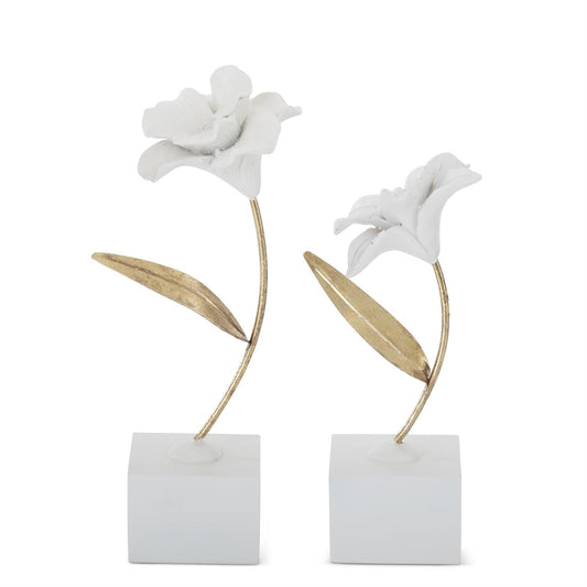 White & Gold Stem Flowers