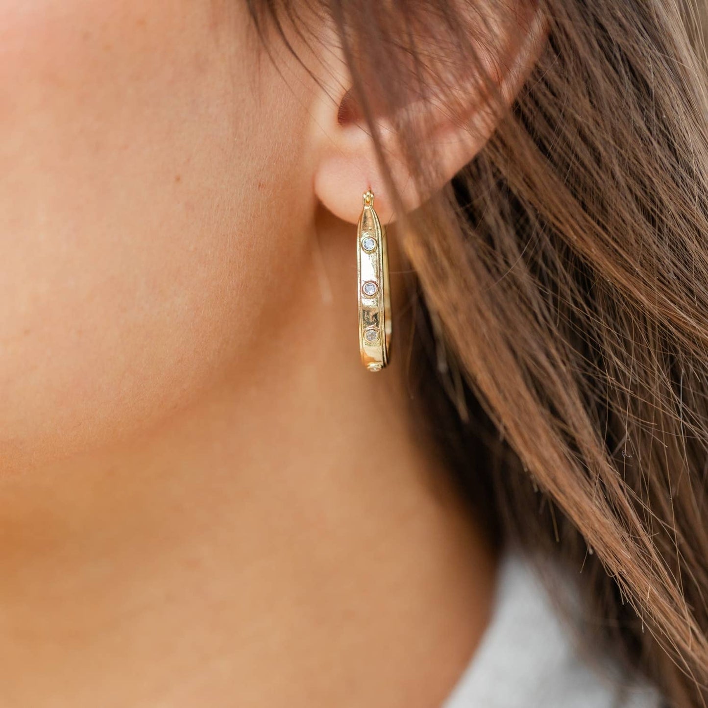 Petite Oblong Latch Earrings