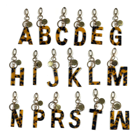 Tortoise Letter Bag Charm
