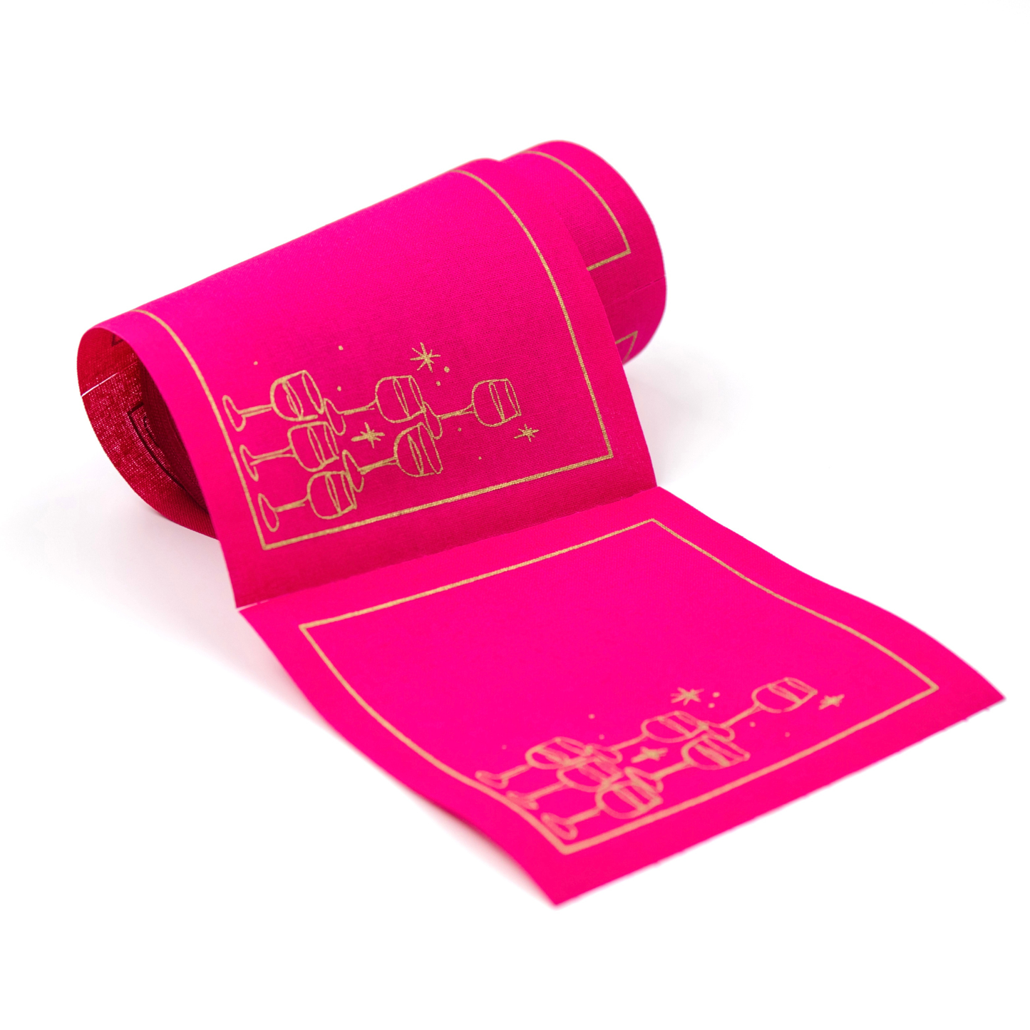 Cotton Cocktail Napkin Roll: Blush Bubbles