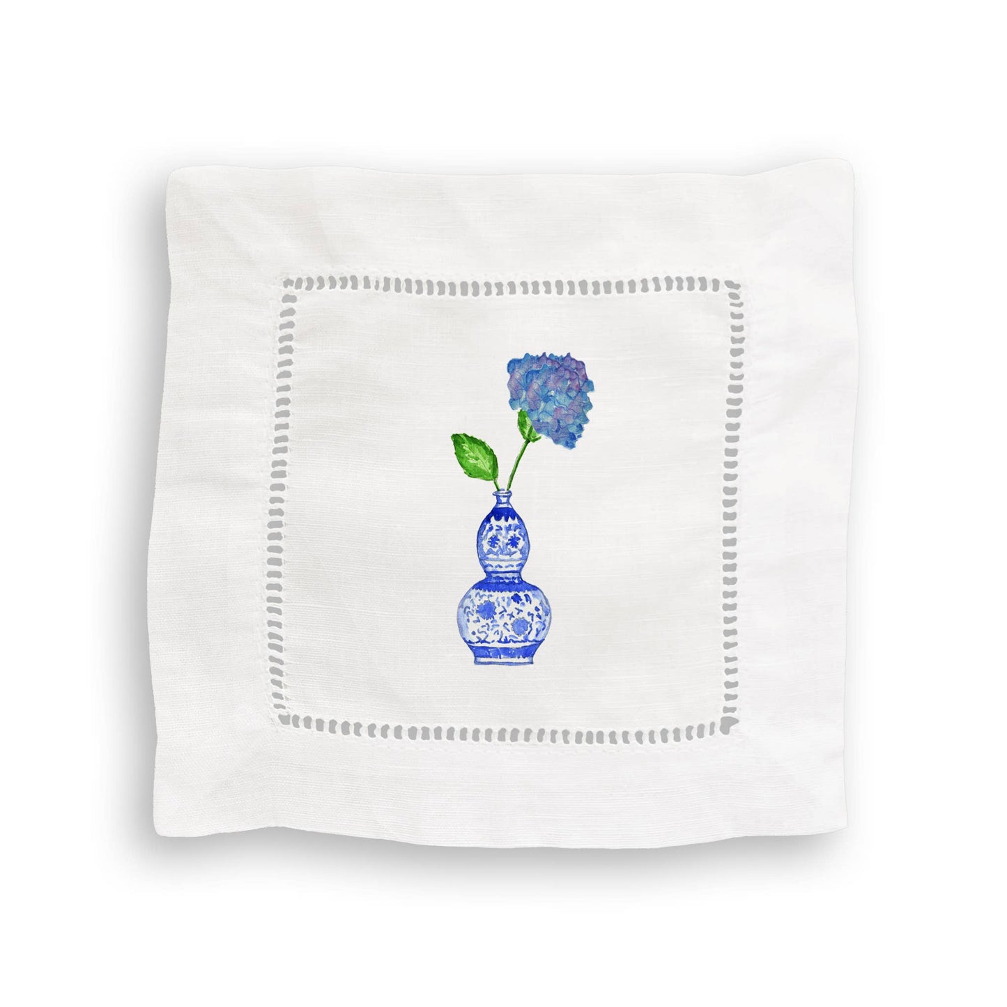 Hydrangea Vases Mixed Linen Cocktail Napkin Set