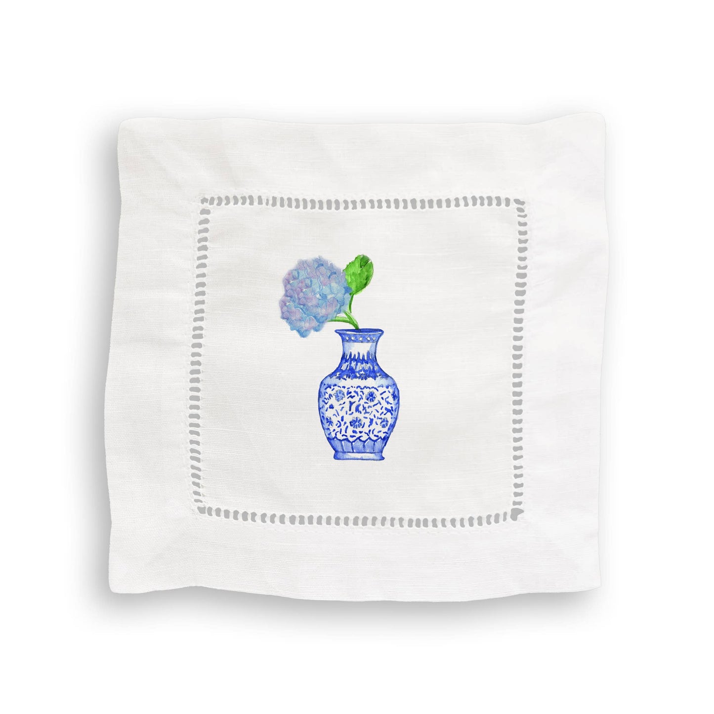 Hydrangea Vases Mixed Linen Cocktail Napkin Set