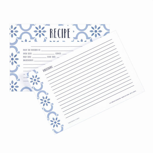 True Blue Recipe Card