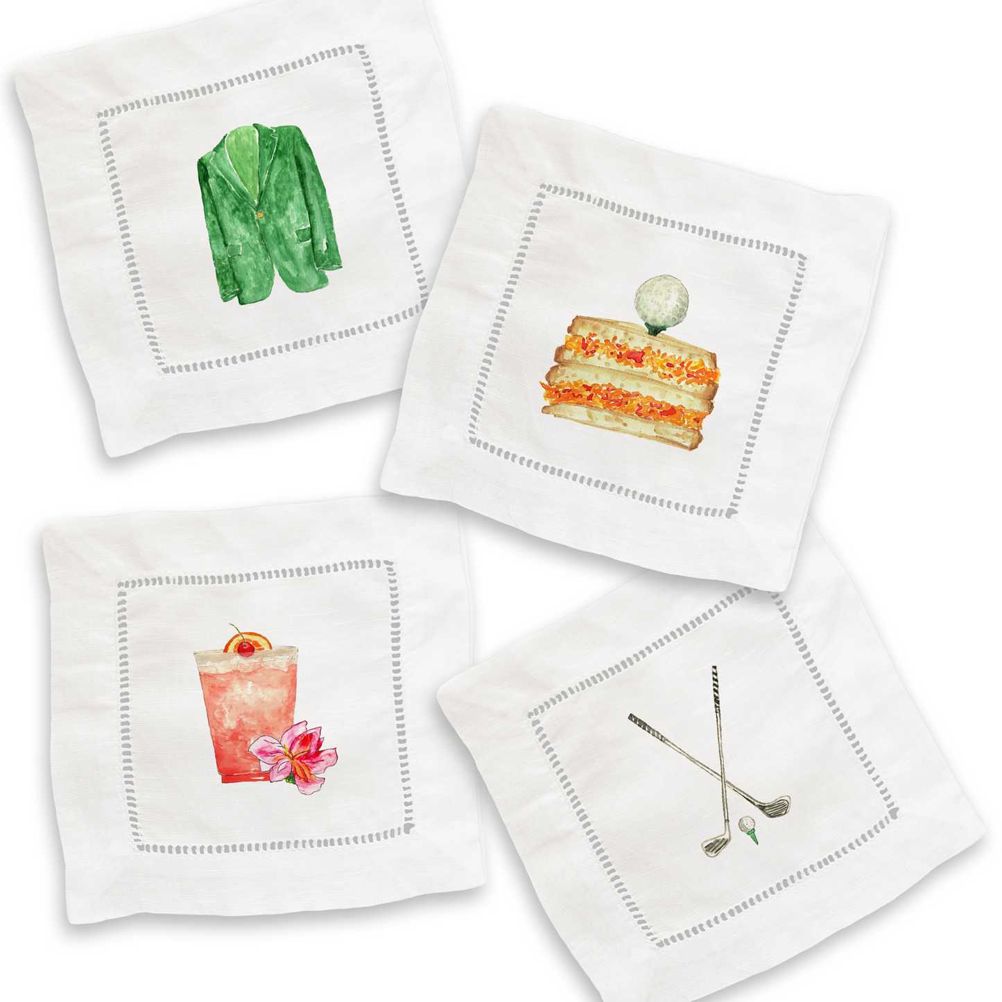 Augusta Mixed Linen Cocktail Napkin Set