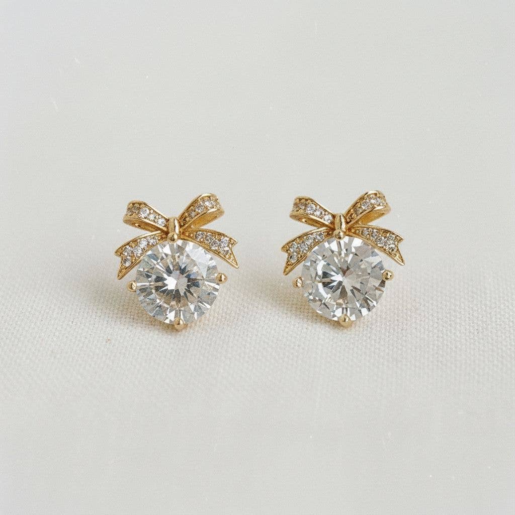 Bow Glitz Stud Earrings