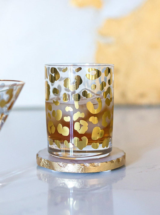 Gold Leopard Cocktail Glass