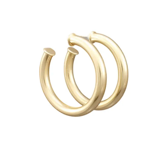 Brushed Gold Everyday Hoops