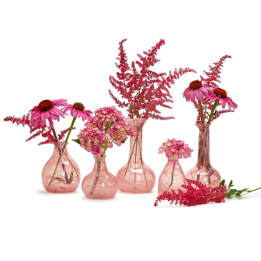 Pink Decorative Bottle / Vases with White Swirl (1)