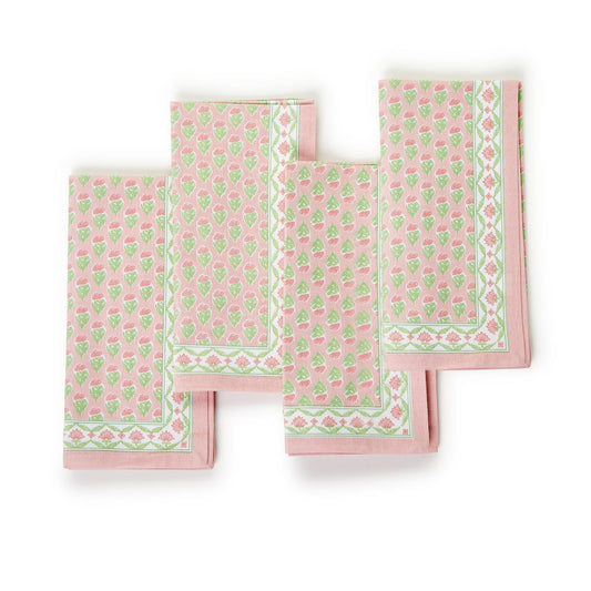 Floral Block Cloth Napkins