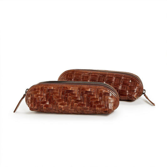 Chestnut Woven Leather Case