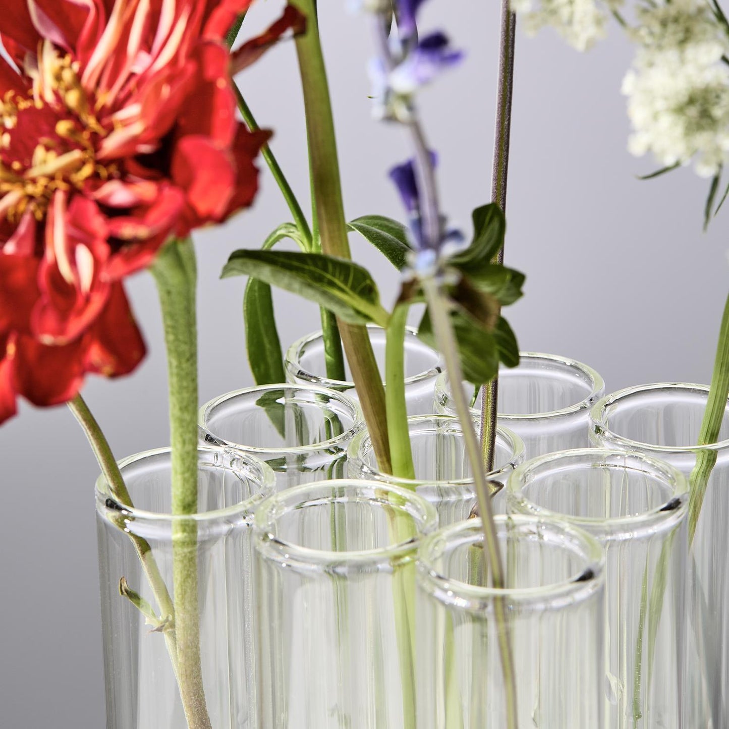 Connected 9 Tube Flower Vase