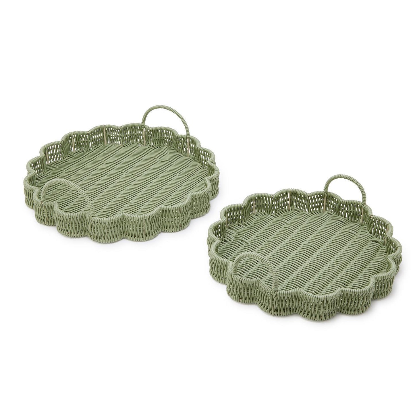 Scalloped Edge Green Tray