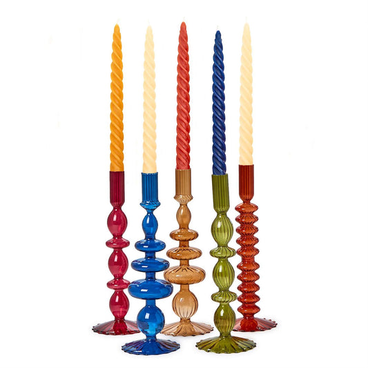 Jeweled Tone Glass Taper