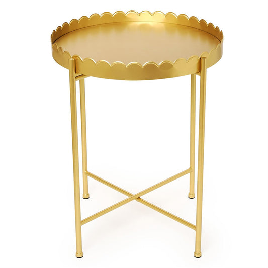 Gold Scalloped Round Table