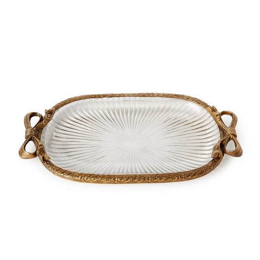 Antique Gold Glass Tray