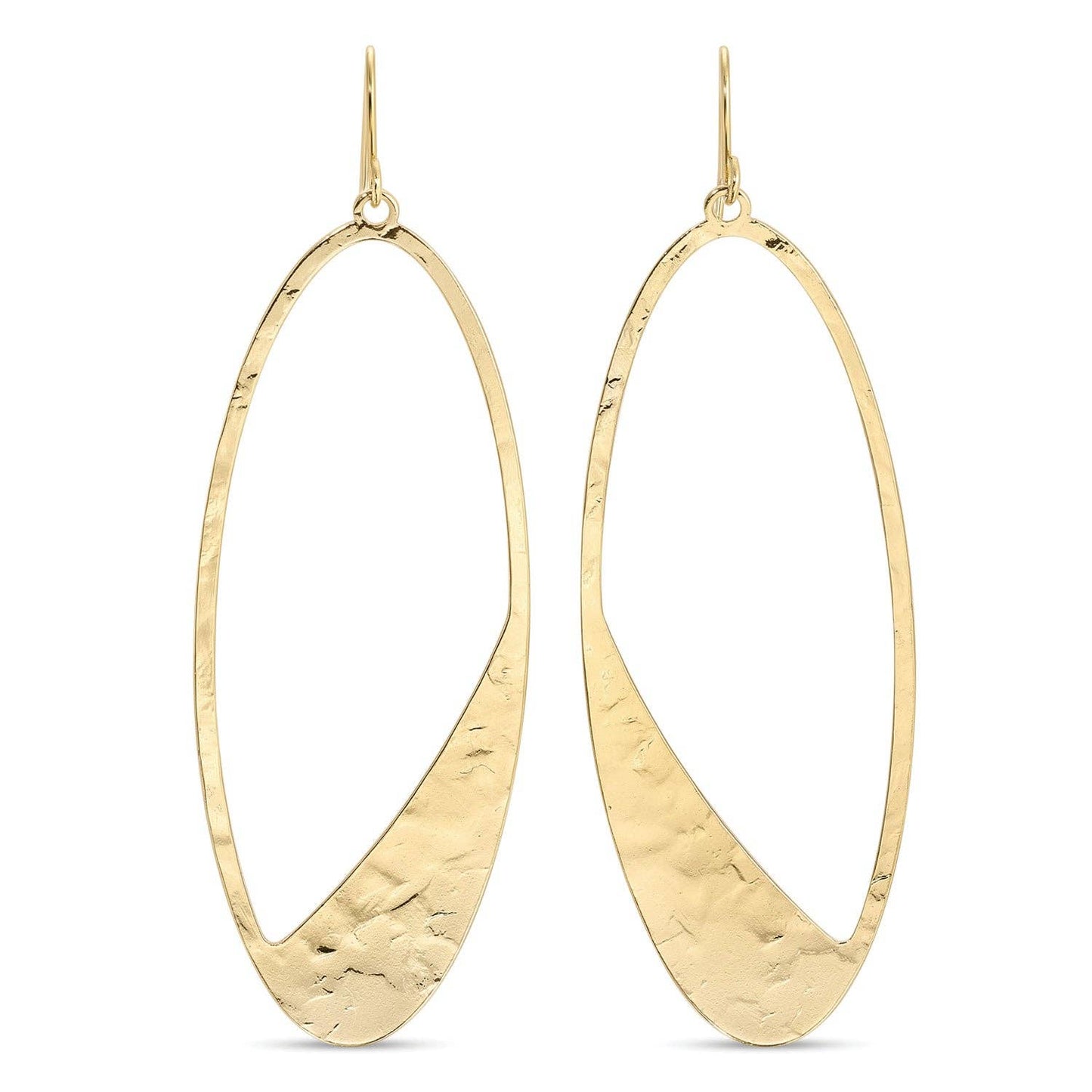 Long Gilded Oval Earrings
