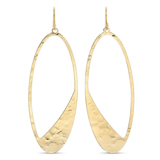 Long Gilded Oval Earrings