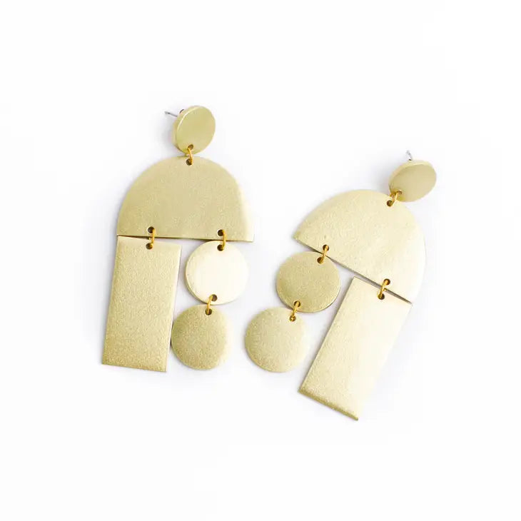 Gold Metallic Mobile Earrings