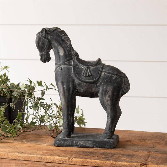 Distressed Cement Horse