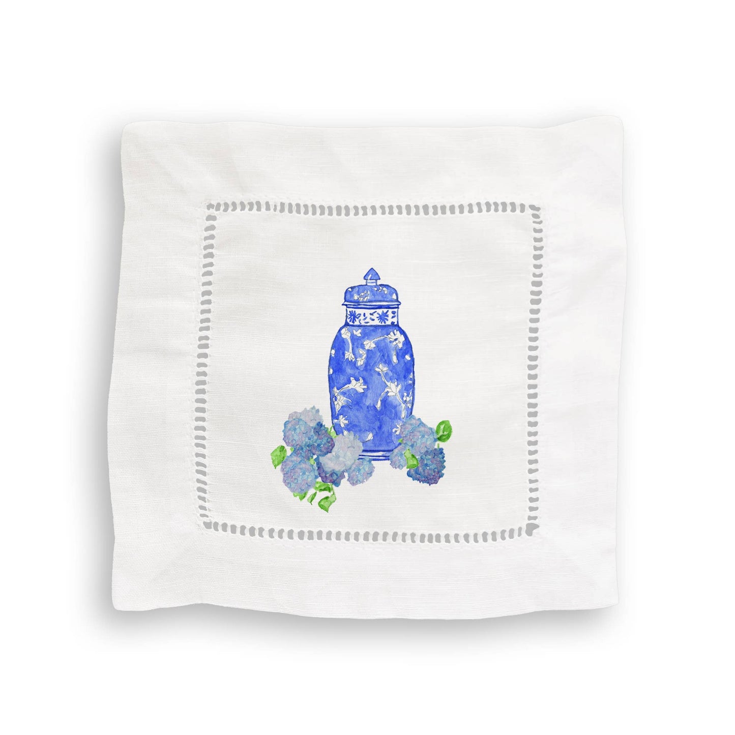 Hydrangea Vases Mixed Linen Cocktail Napkin Set