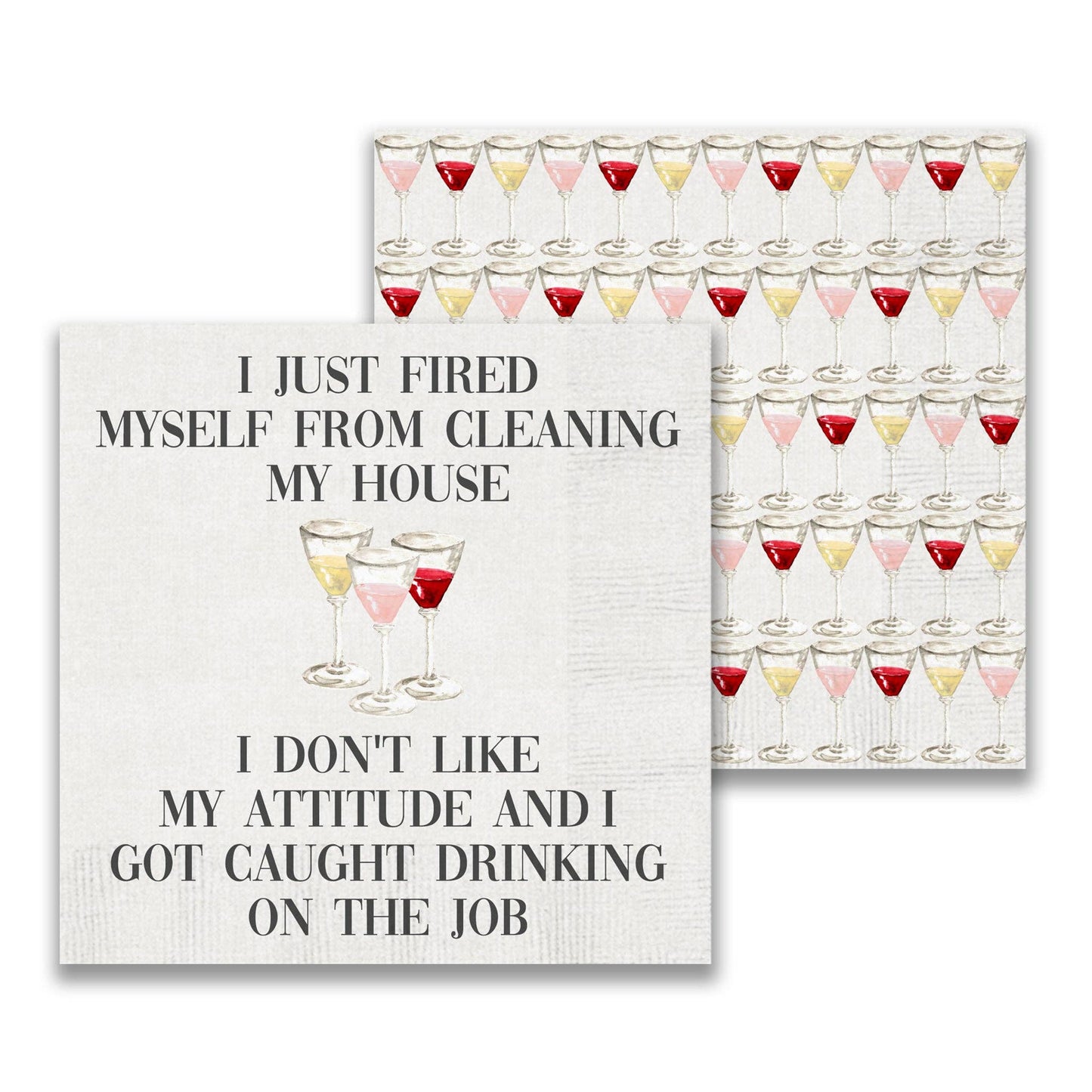 Fired Myself Cocktail Napkin
