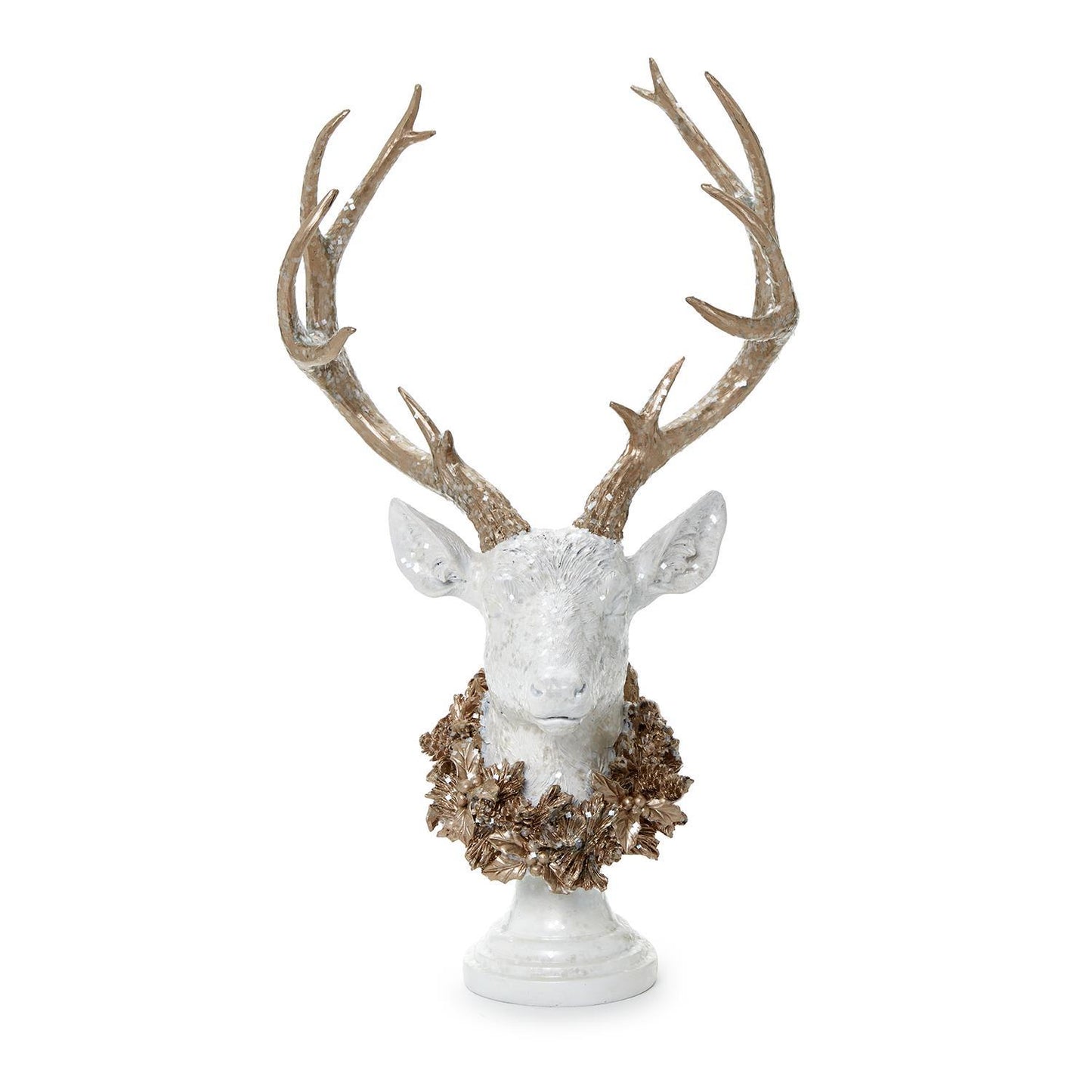 White Glittered Deer Head