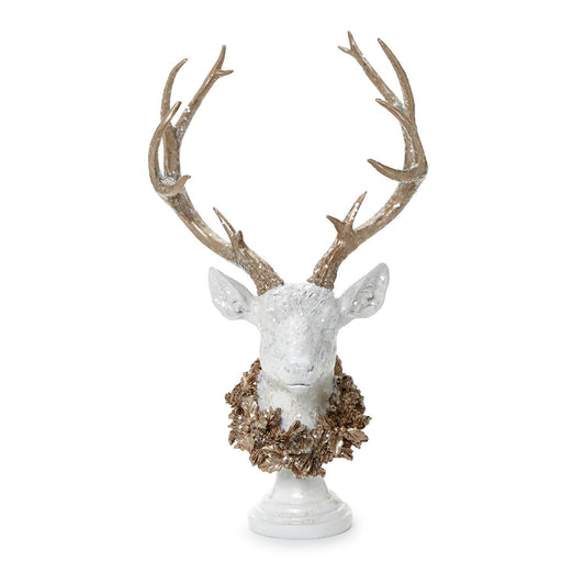 White Glittered Deer Head