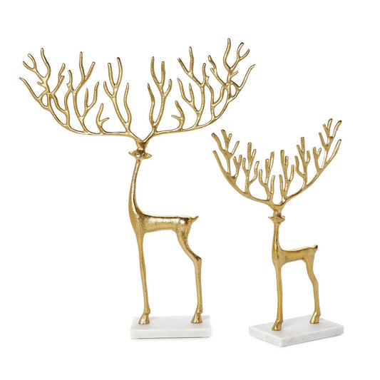 Golden Reindeer Sculptures