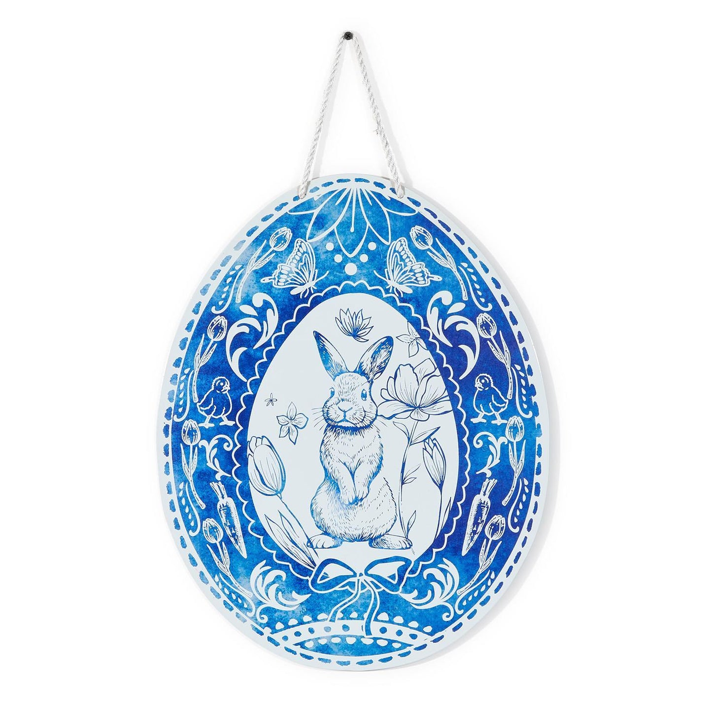 Blue & White Bunny Egg Hanger