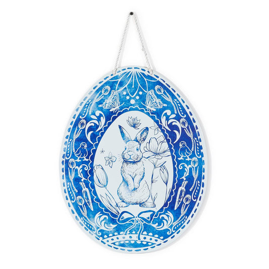 Blue & White Bunny Egg Hanger