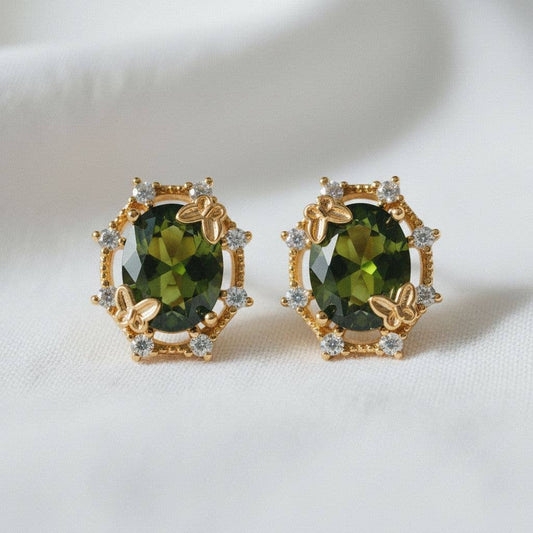 Olive Gemstone Earrings