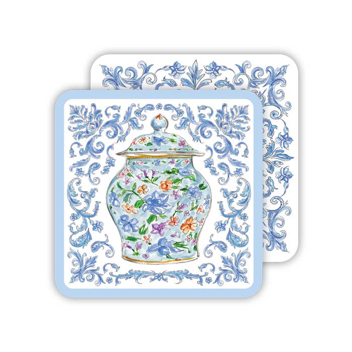 Chinoiserie Urn Paper Coasters