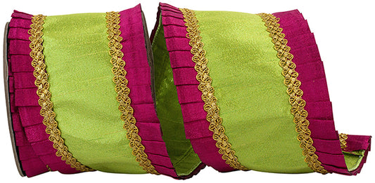 Metallic Lime & Fuchsia Pleated