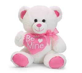 White Bear With Pink Heart Be Mine