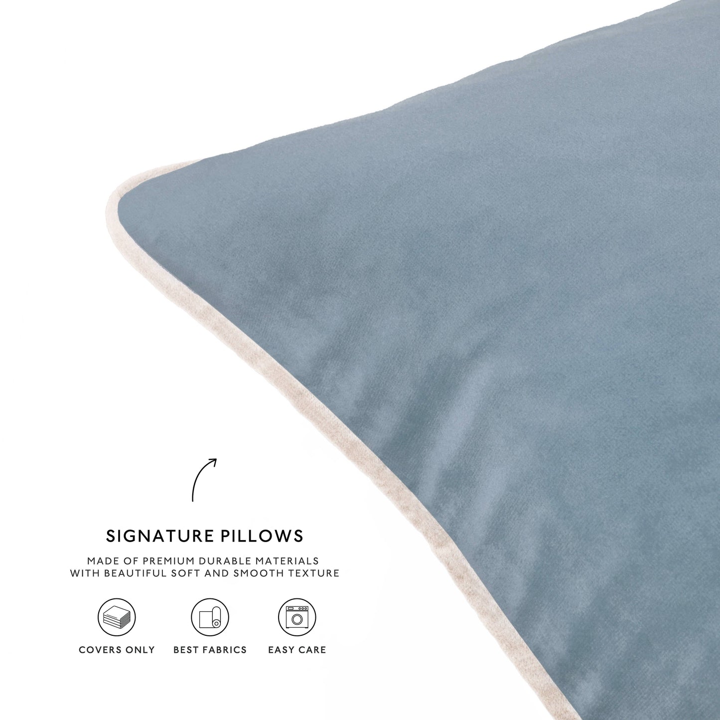 Monteverde Pillow Covers Beige/Light Blue