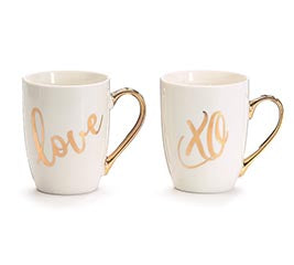Metallic Gold Love & XO Mugs