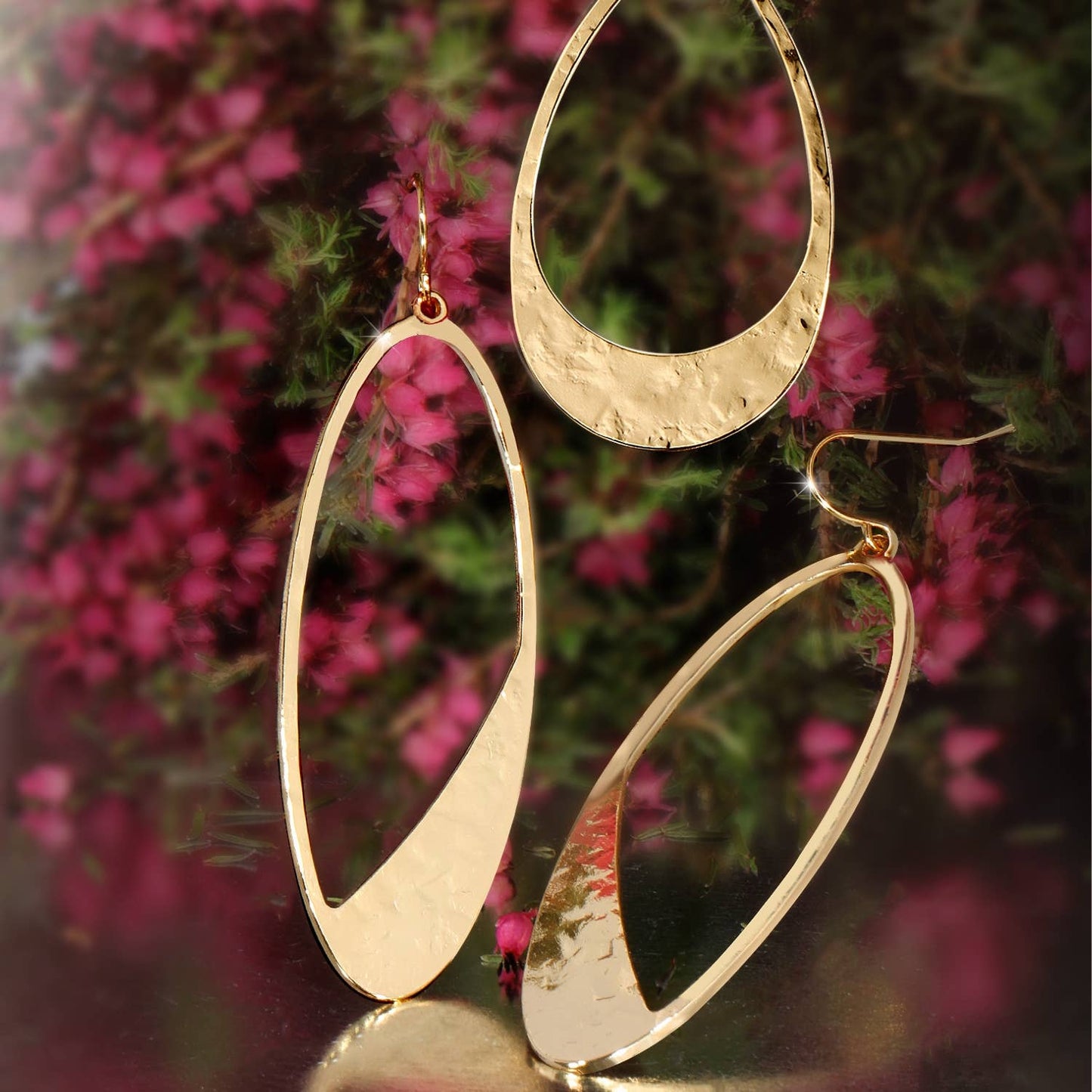 Long Gilded Oval Earrings