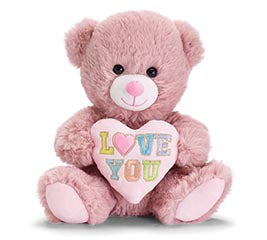 Mauve Bear With Love You Heart