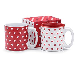 Mug Valentines Red & White Hearts