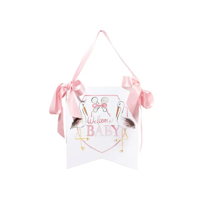 "Welcome Baby" Stork Hanger