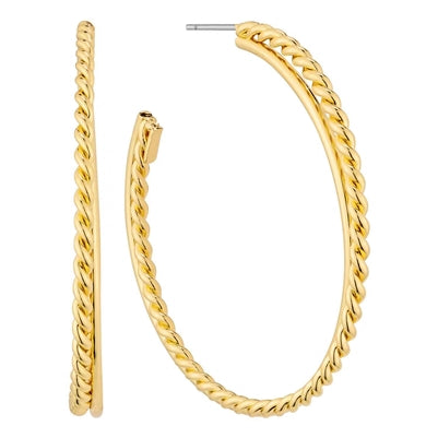 Gold Skinny Twisted Hoop ER