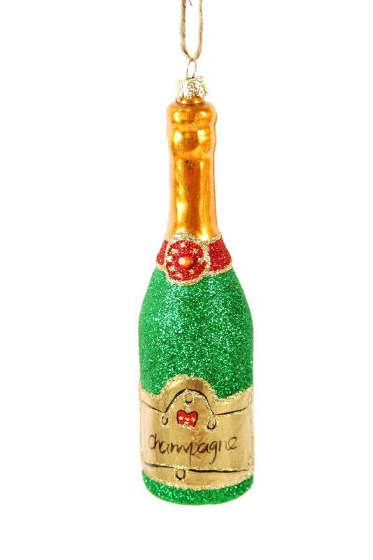 Glittered Champagne Ornament