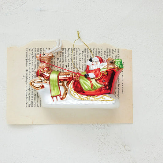 Santa in Sleigh Ornament