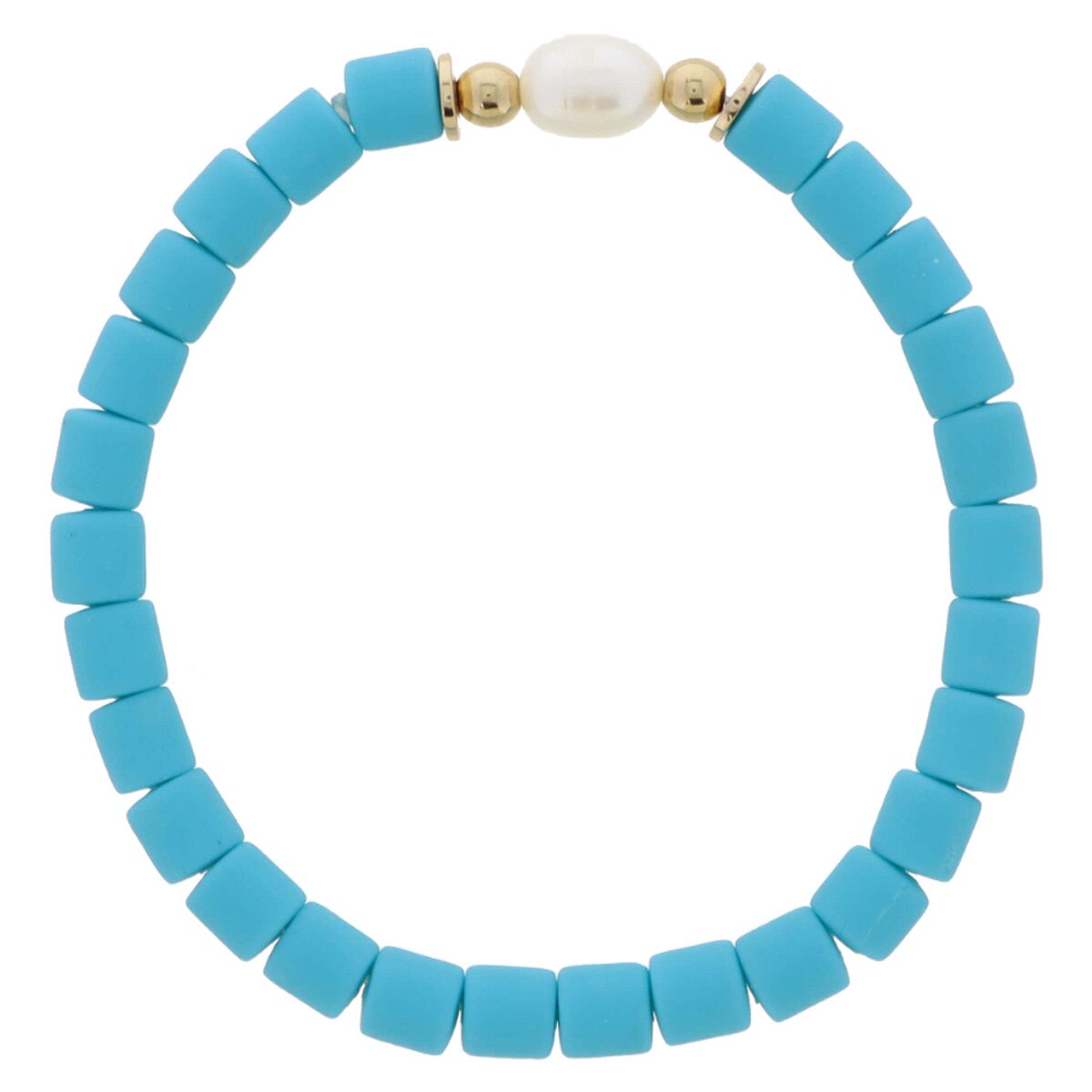 Teal Beaded Pearl Bracelet