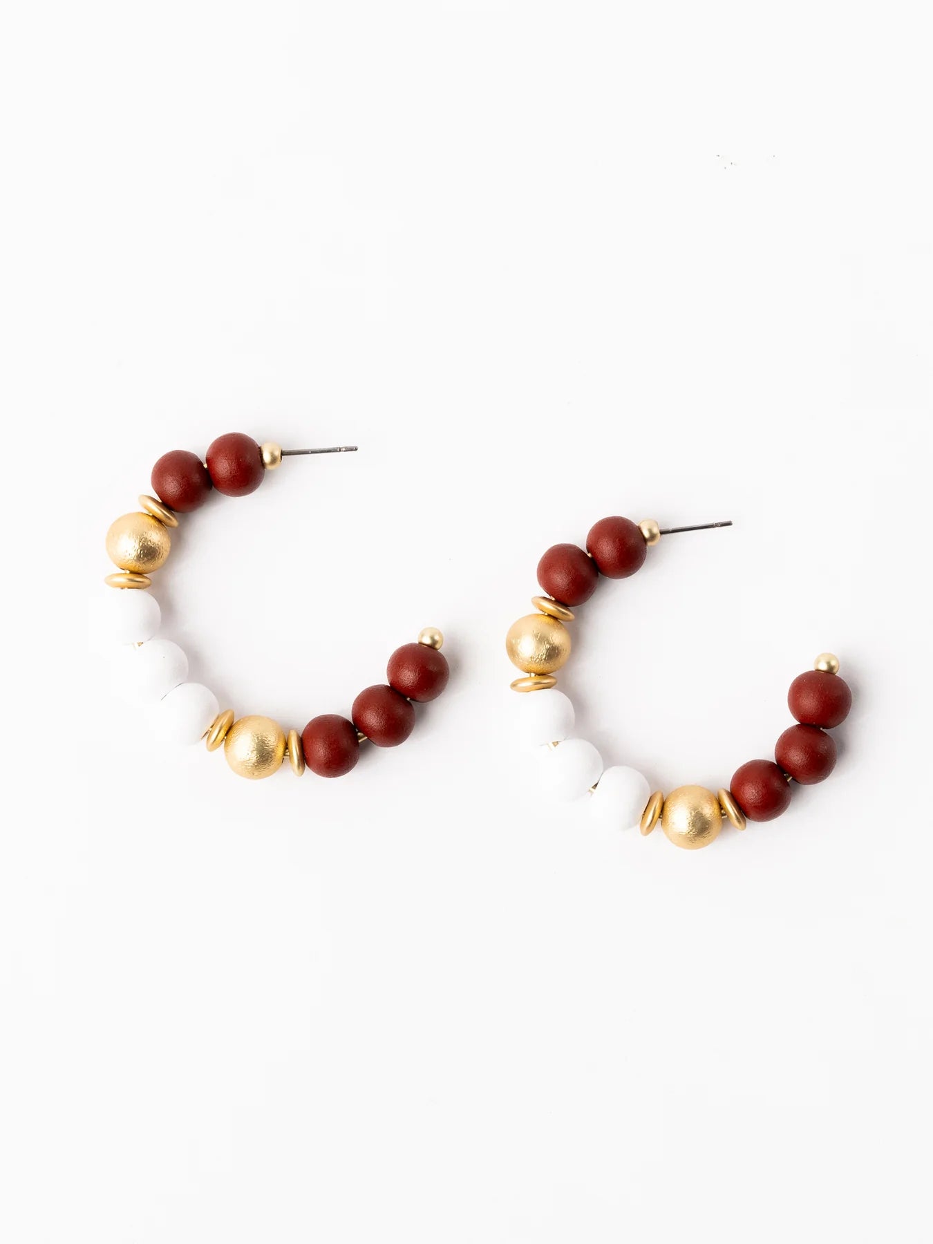 Earrings Janette Maroon and White M